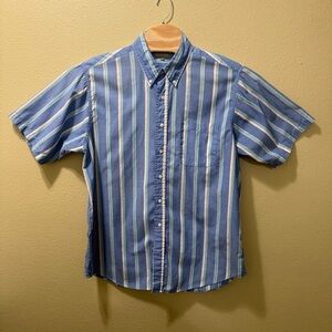 Men’s XL Vintage Christopher Hayes Blue Multicolor Striped Button Up Shirt